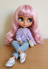 Neo Blythe Doll Pink Hair Custom Matte Face 1/6 Jointed Body Tan Skin BJD OOAK