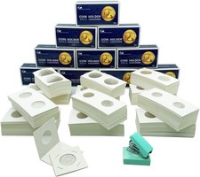 600Pcs Coin Holders Cardboard Coins Flips for Collectors,6 Sizes 2" X 2" Currenc
