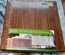 NEW John Boos 12x12x1.5  Sq.Walnut Cutting Board /Bun Feet BEAUTIFUL! Free Ship