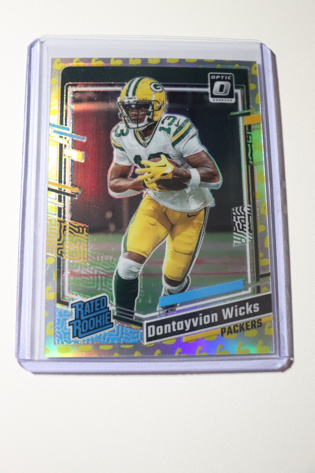 2023 Donruss Optic Dontayvion Wicks #249 Flex Emoji Prizm Rookie RC #/149