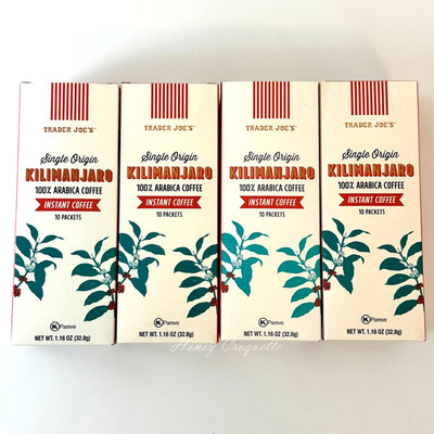 4 Packs Trader Joe's Single Origin Kilimanjaro Arabica Instant Coffee Packets