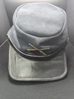 Civil War Kepi Brim Hat Blue Leather Reenactment Military Cap USA Made