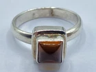 Beautiful Vintage Sterling Silver & Baltic Amber Ring Size M