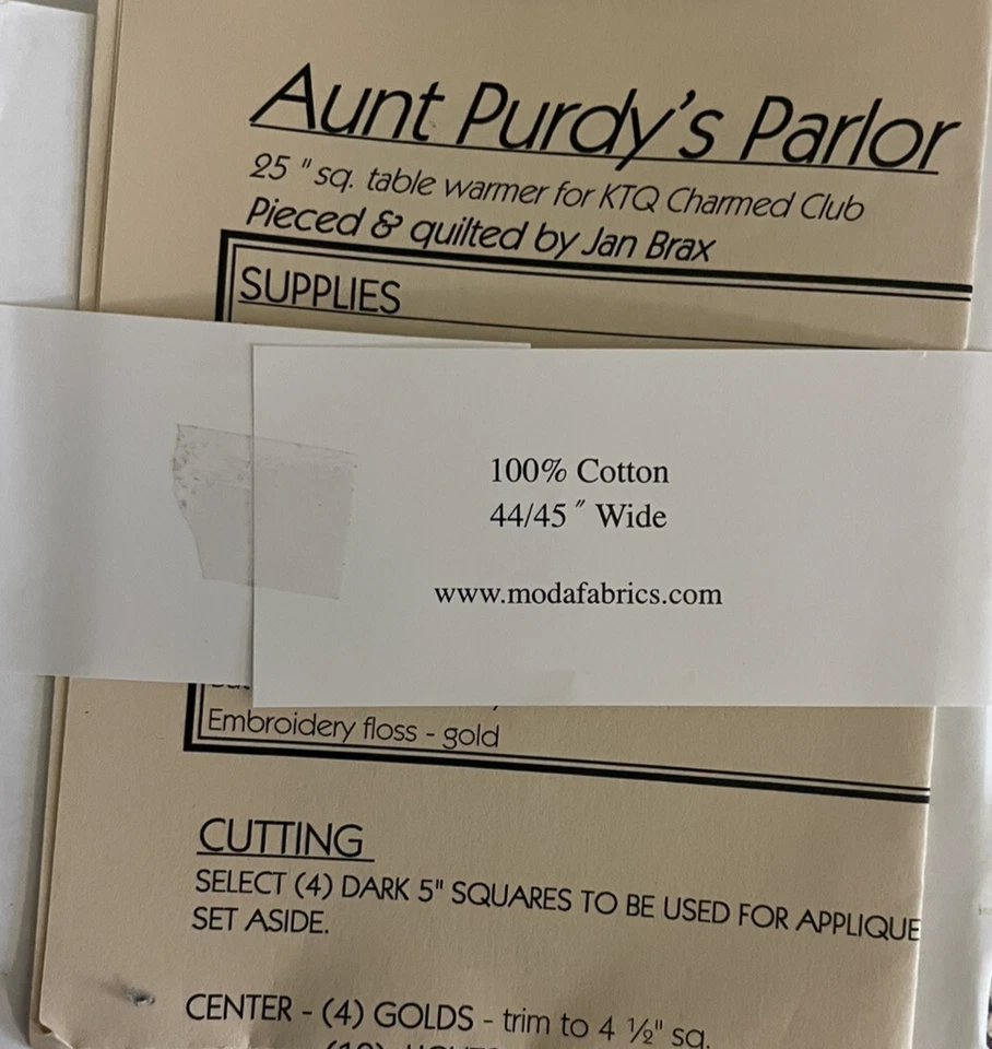 Cotton Fabric Charm Pack “Aunt Purdy’s Parlor” By Kansas Troubles For Moda 40 - Image 2 of 4