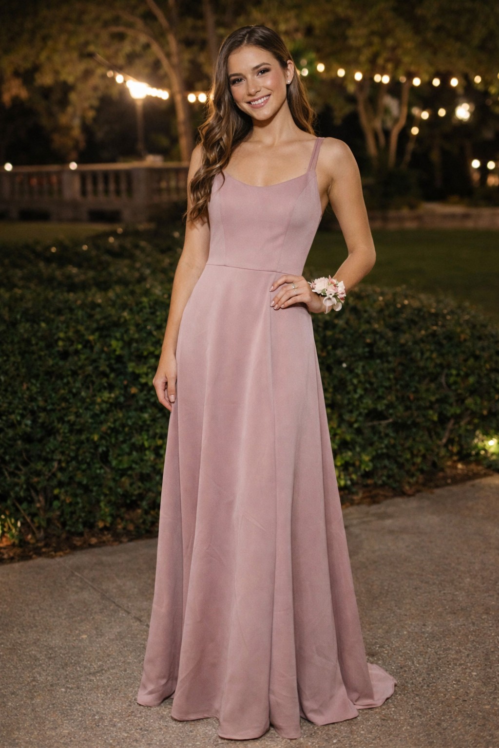 David’s Bridal DB Studio Bridesmaid Dress 8 Quartz Mauve Maxi NWT