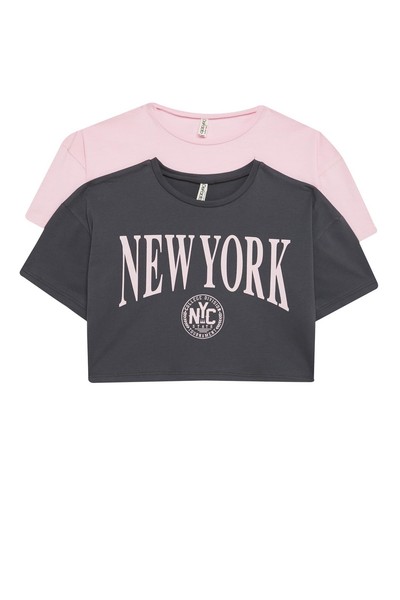 DeFacto MäDchen B7795A8 T-Shirt, Anthra, 6-7 Jahre EU-image