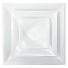 American Louver Str-C-12W 12 In Square 3 Cone Diffuser, White
