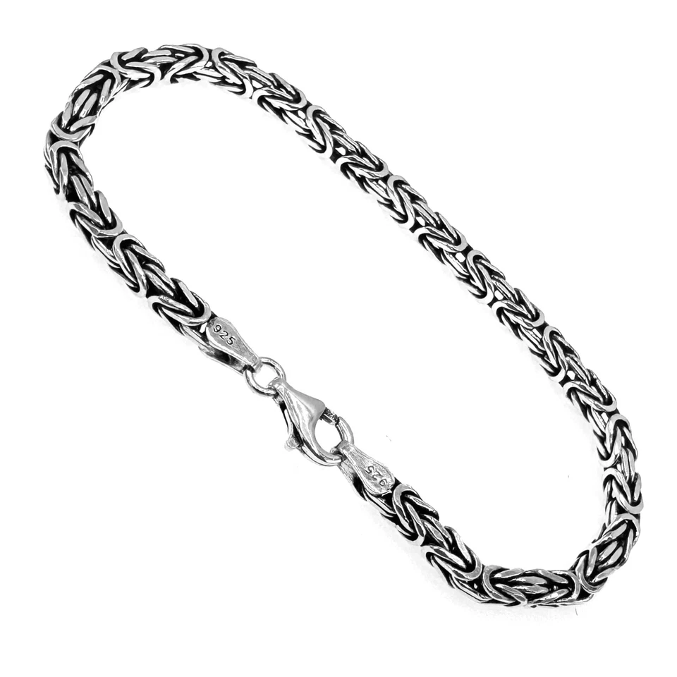 925 Sterling Silber Königskette Armband 4mm 21 -22cm Massiv Made in Germany  098 - Bild 1 von 4
