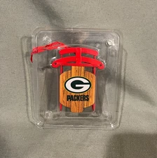 Green Bay Packers Topperscot Metal Sled Christmas Ornament in Box