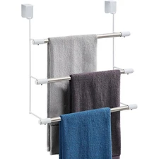 Over The Door Towel Rack No-Drill Behind The Racks for Bathroom Glass Shower