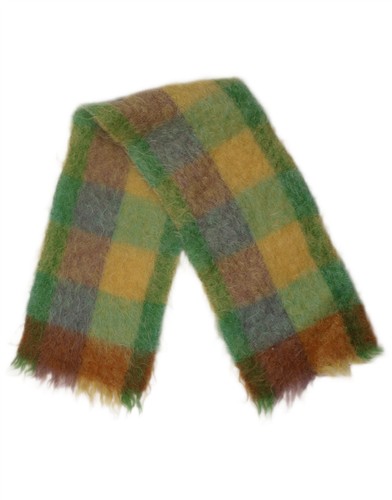 VINTAGE Baby Girls Geometrical Rectangle Scarf One Size L35 Green Classic X319