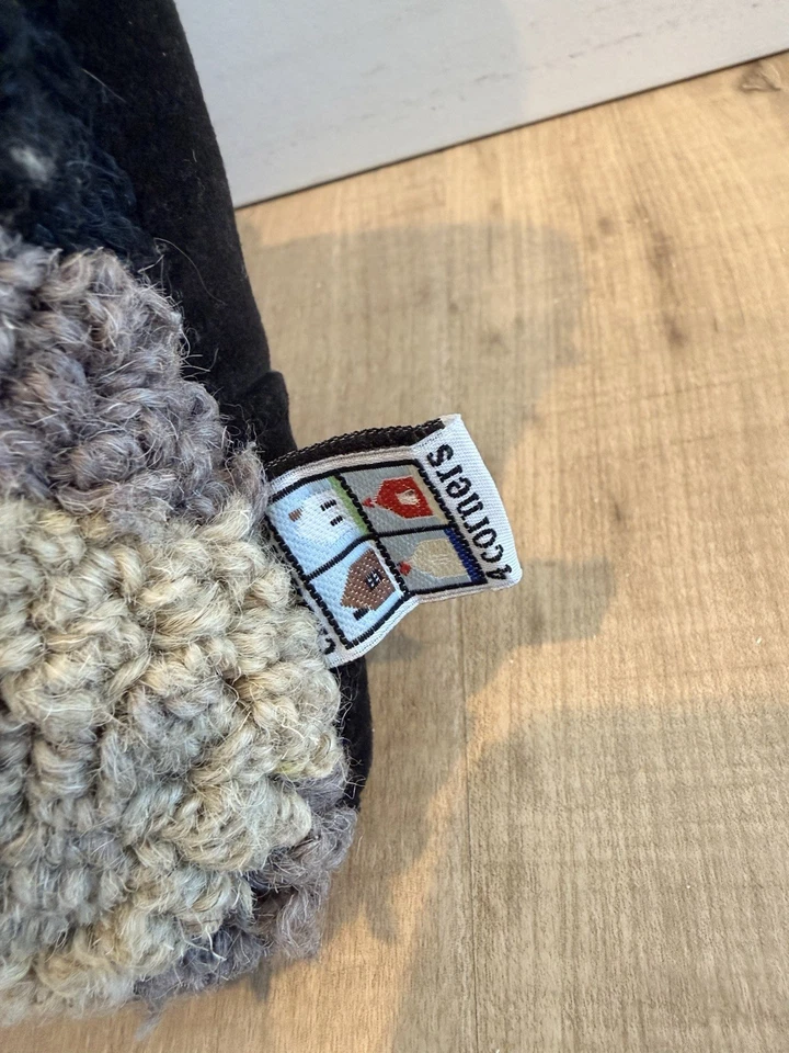 Raccoon Hand Hooked Wool Decorative Pillow  - Image 3 of 3