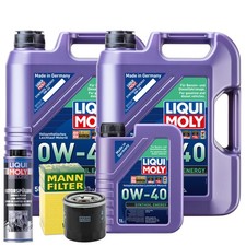 Motoröl 0W40 LIQUI MOLY Synthoil Energy 11L +MANN Ölfilter +Spülung