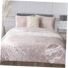 Velvet Duvet Cover Luxury Blush Crushed Velvet Winter Girl Boho Queen Pink