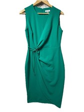 Calvin Klein Green Solid spring wedding guest Dress Woman Buckle Sleeveless 8