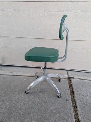 Vintage MCM Industrial Small Green Vinyl Steel Tanker Rolling