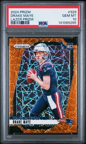 2024 PANINI PRIZM LAZER PRIZM #329 DRAKE MAYE ROOKIE RC PSA 10