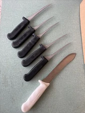 Lot Of 6 Dexter Russel Knives 5 Black Handles 1 White 