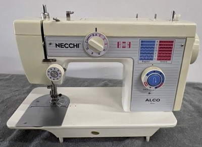 Necchi Alco 524FB Sewing Machine w/ Case Foot Pedal Manual Tested Works