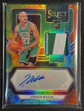 JORDAN WALSH 2023-24 PANINI SELECT ROOKIE PATCH AUTO TIE-DYE PRIZM RC RPA /25