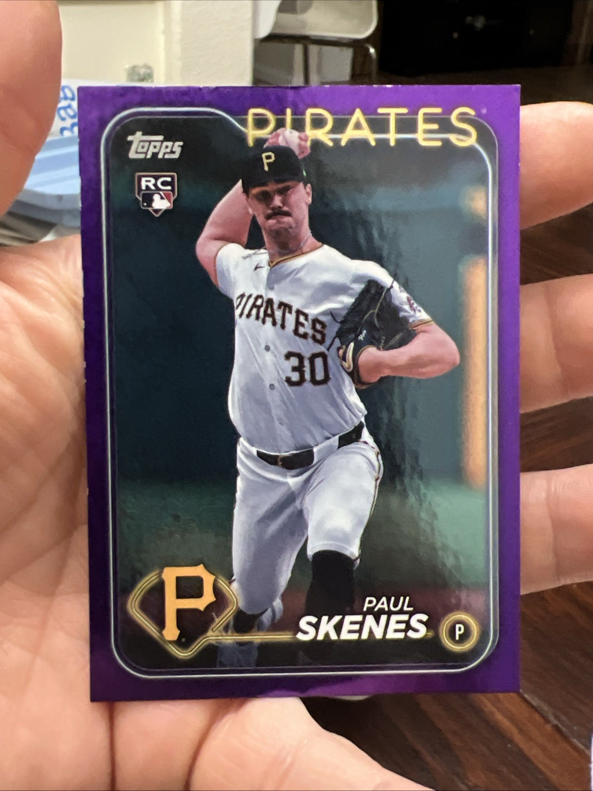 2024 Topps Update #US100 Paul Skenes Purple Holofoil 525/799 Rookie RC