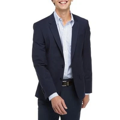Hugo Boss Mens Slim fit Suit Jacket Blazer 42 R Navy Blue Solid Stretch