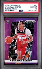 🧊PSA 10 2024 PANINI PRIZM DECA PURPLE HOLO RC #81 KYSHAWN GEORGE RC /99 POP/1🔥
