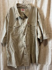 New men  s Wrangler Five Star Heritage shirt 3XL relaxed fit short sleeve