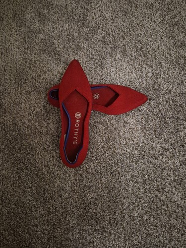 Rothy's The Point Chili Red 8 US Women's Ballet Pointy Toe Flats Knit Classic 
