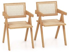 Set di 2 sedie in rattan JV11996NA-2 con struttura in bambù naturale - A