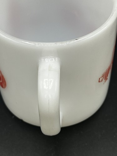 Vintage Federal Glass White Milk Glass Mug Red Kitchen Tea Kettle Coffee Plate - Picture 10 of 12