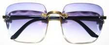 Rimless Oversized Square Fashion Glasses For Women Purple Gradient