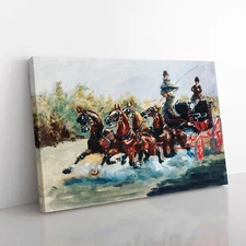 Horses With Cart By Henri De Toulouse-Lautrec Canvas Wall Art Print Framed Decor
