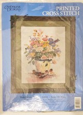 Cross Stitch Kit Stamped "Fresh Flowers" 11" x 14" Vintage Candamar 50843