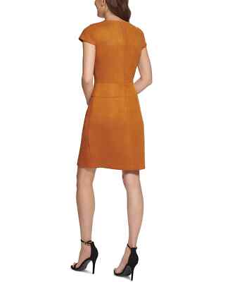 dkny brown dress DKNY Womens Brown Sequined Knee-Length Cocktail and Party Dress 2 *READ*