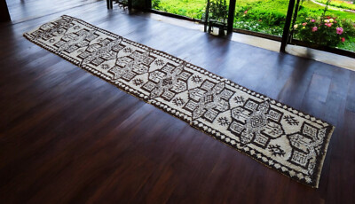 EXTRA LONG Runner Kurdish HandMadee Tribal Turkish Runner Rug NO DYES 3x14 feet