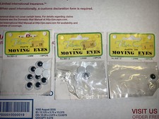 Fibre-Craft Paste On Moving Eyes. No. 8812. 12mm. 15pcs. Never Used 1960-1970