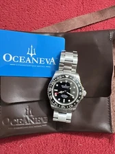 Oceaneva Men's Deep Marine Explorer GMT Watch 1250M Pro Diver SWISS MOVEMENT