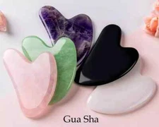 Natural Stone Crystal Scraping Board Gua Sha Tool Massage Facial Body Gemstone