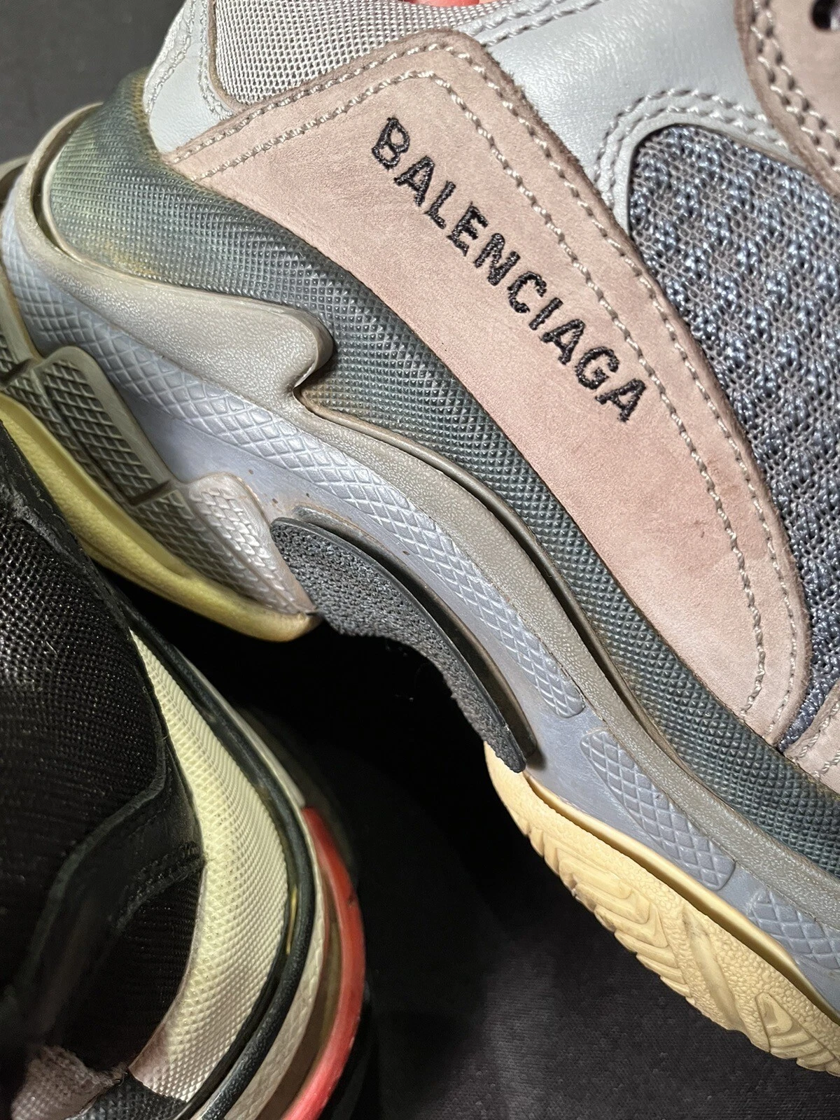 SCARPE DA GINNASTICA BALENCIAGA FAMOSE TRIPLE S AGGIUNGONO ALTEZZA TAGLIA 40 US 7 AUTENTICHE