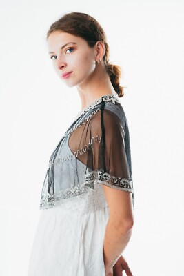 beaded shrug for dresses Ivory Hand-Beaded Lace Shrug for women Edition Two