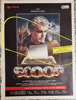 Michele Placido in Jose' Maria Sanchez's SCOOP for RAIDUE - Large 1992 advert