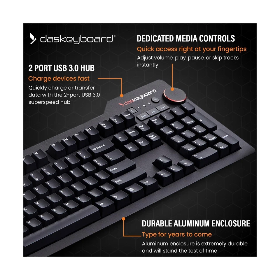 Das Keyboard 4 Professional Wired Mechanical Keyboard, Cherry MX Blue Mechani... - Image 4 of 4
