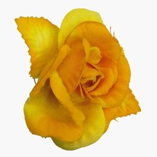 Yellow Rose Hair Clip Orange Faux Flower Boho Retro Vintage USA
