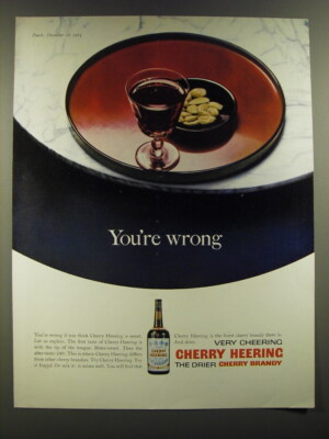 1964 Cherry Heering Brandy Ad - You're wrong