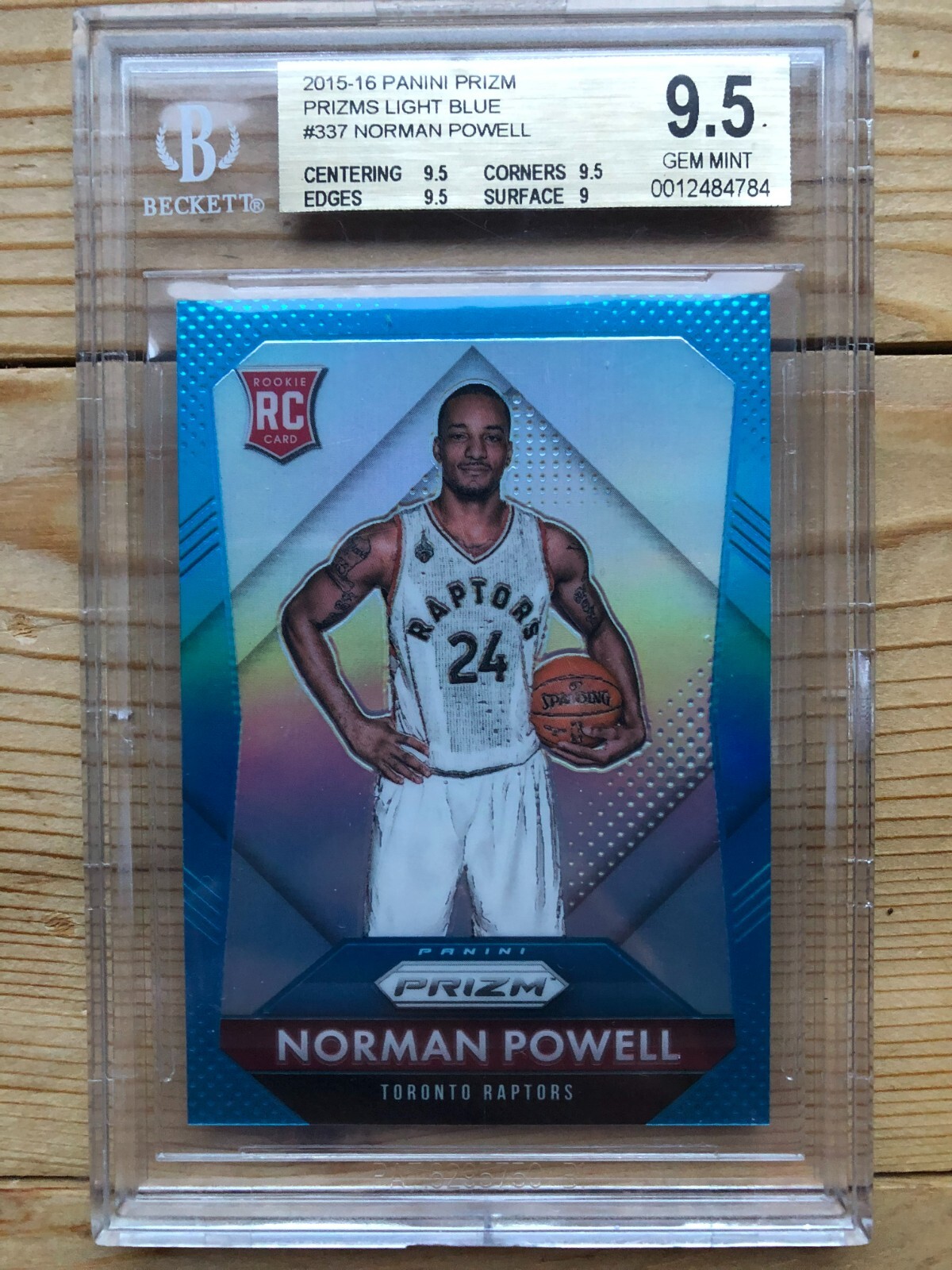 2015-16 PRIZM LIGHT BLUE NORMAN POWELL ROOKIE RC #128/199 BGS 9.5 GEM MINT