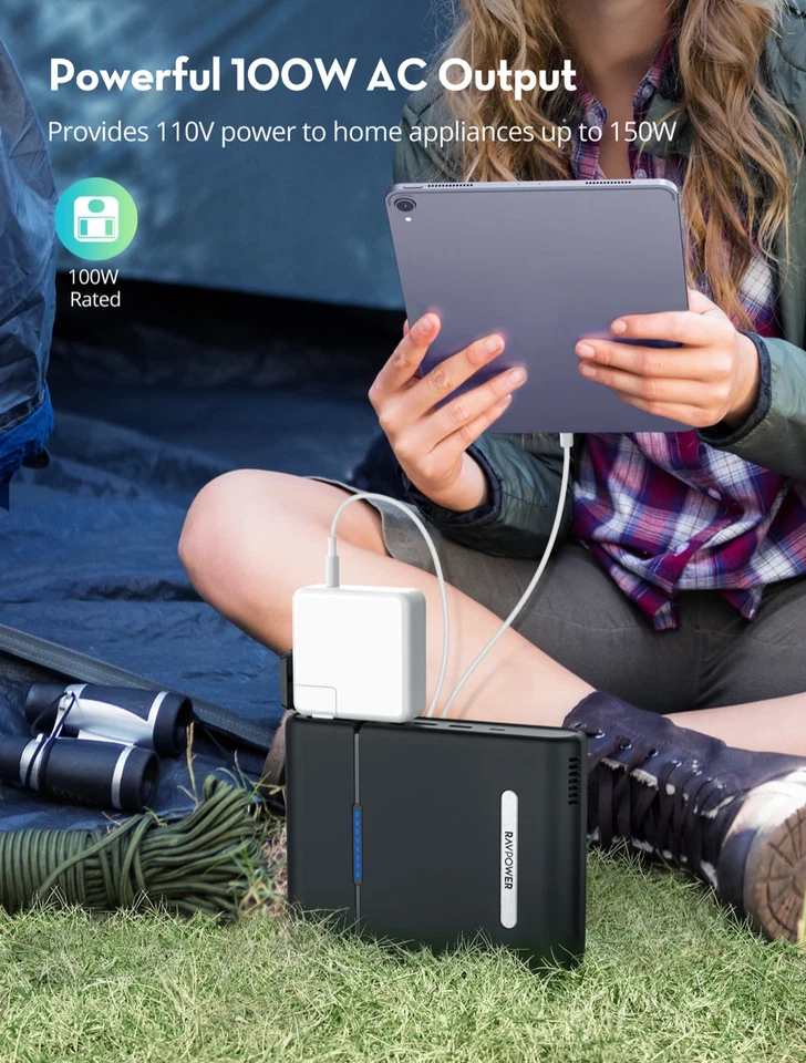 RAVPower AC Power Bank 30000mAh 100W(150W max) AC Outlet - New Sealed Box - Image 3 of 4