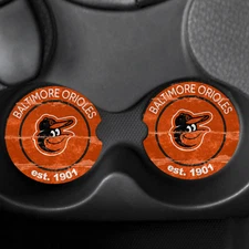 Baltimore Orioles Set of 2 Custom Car Coasters