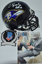 ED REED AUTOGRPAHED VSR4 CUSTOM MASK MINI HELMET BALTIMORE RAVENS HOF 19 BECKETT