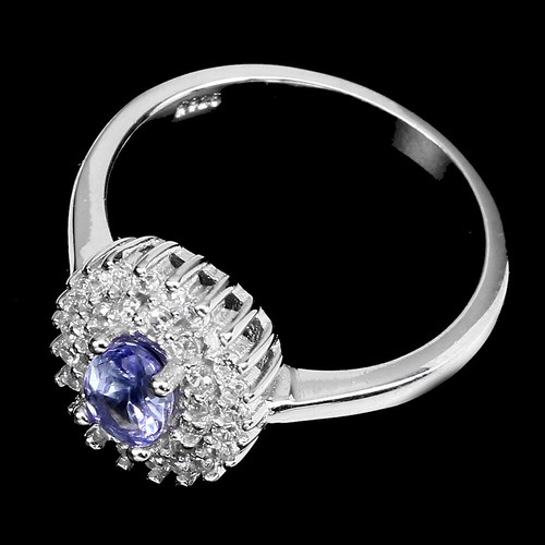 925 Sterling Silver Ring Oval Blue Tanzanite 6x4mm Simulated Cz ...